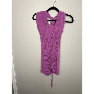 Princess Polly XX purple rouched side halter dress women’s size 8 adjustable